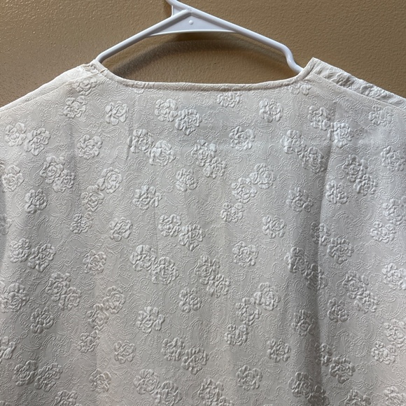 Khaisilk Short Sleeve Silk Cream Button Up Tunic Size S - Picture 4 of 9